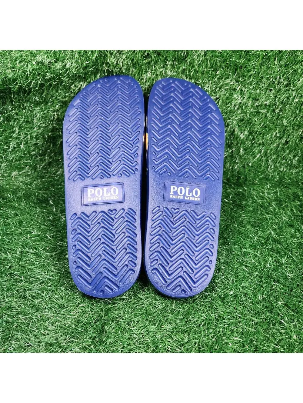 New Polo Ralph Lauren Men's Slide Sandals Size 14 Blue Tropical Floral Casual